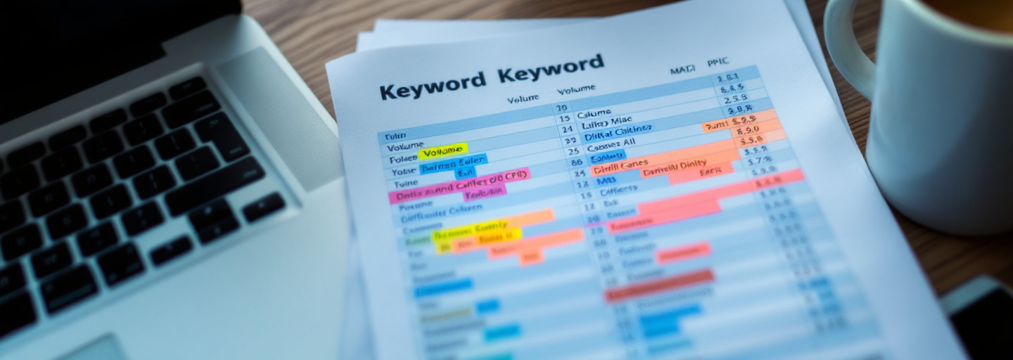 Keyword metrics spreadsheet analysis