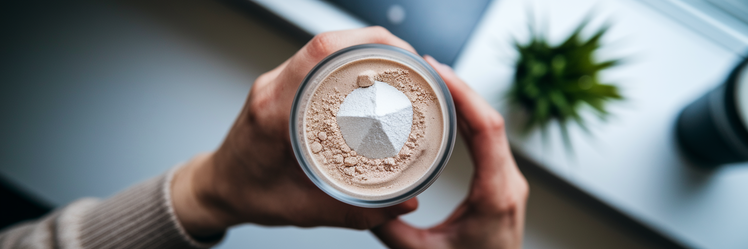 Añadir creatina a un batido de proteína vegana.