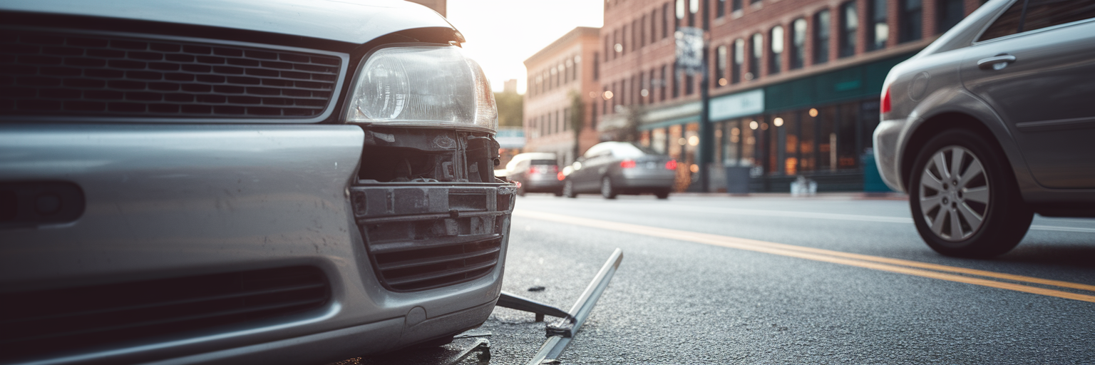 Aftermath of car accident damage