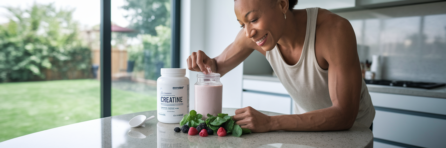Athlete preparing a vegan protein shake.