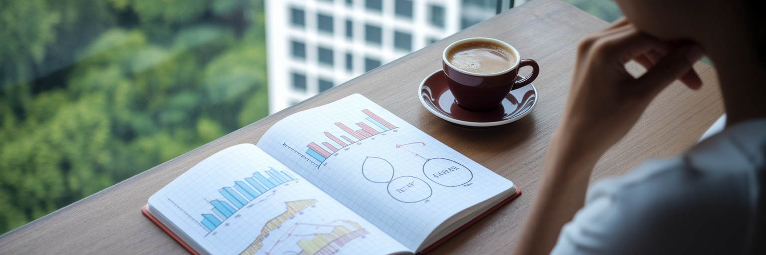 Business owner planning content in Singapore.