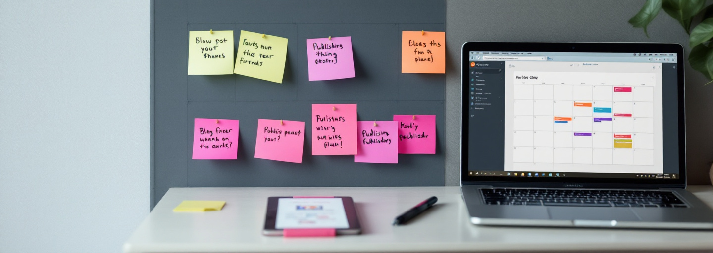 calendar with blog post schedule