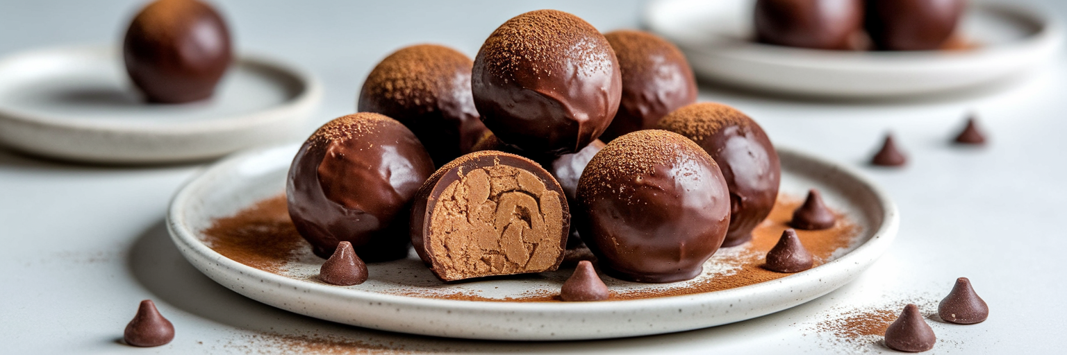 Bolas energéticas veganas de proteína de chocolate