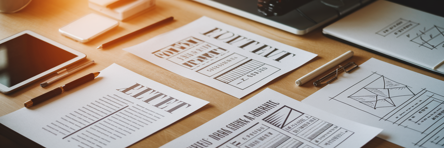Different content formats on a desk.