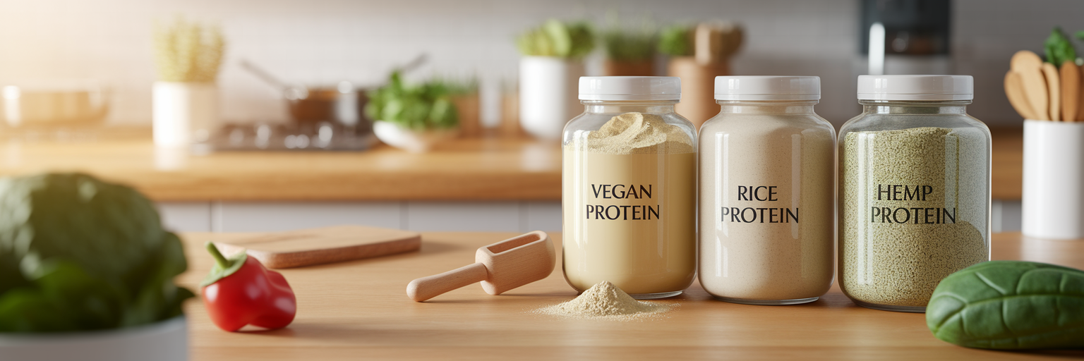 Different types of vegan protein powders