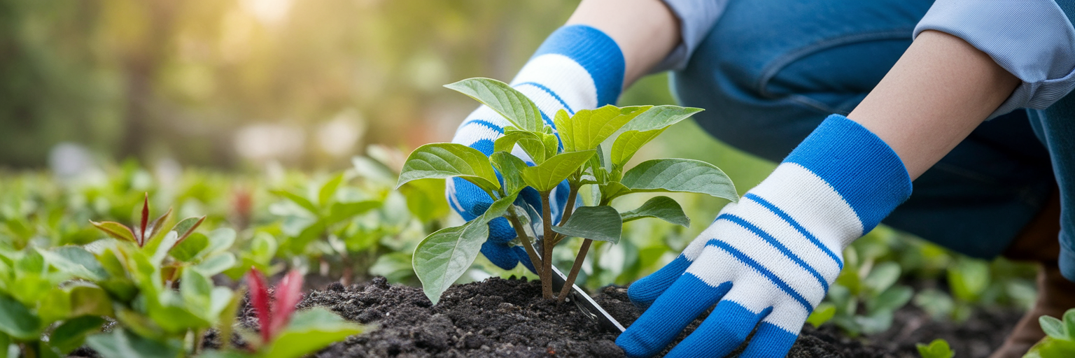 Gardener tending plant website monitoring