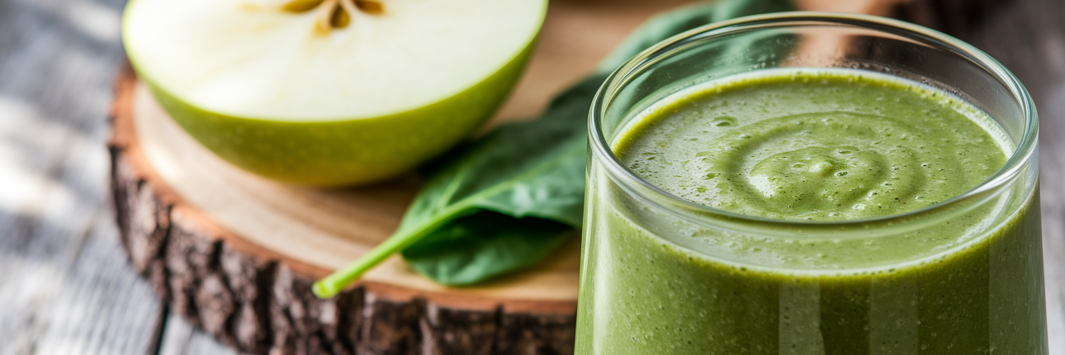 Batido vegano de recuperación con energía verde.