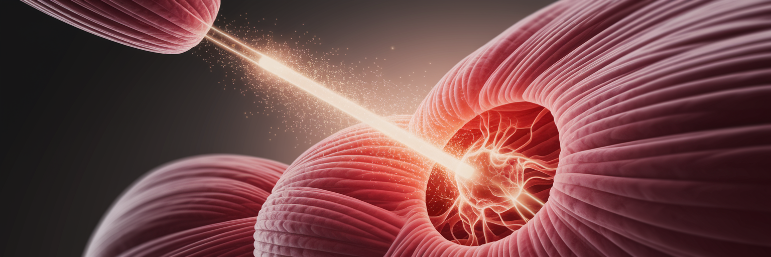 Metaphorical view of creatine entering muscle fiber.