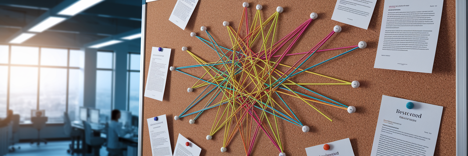 Mind map connecting research abstracts