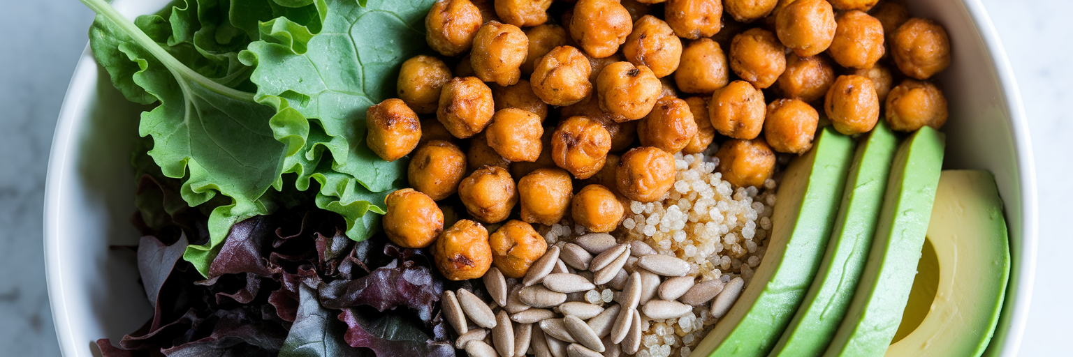 Nutrient-dense vegan quinoa bowl.