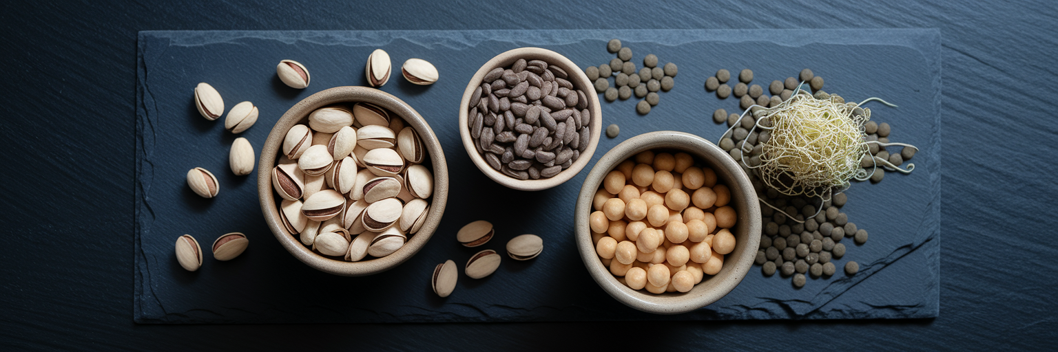 Proteínas de pistacho, girasol y nuez de macadamia