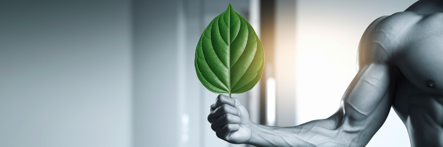 Plant-based strength and energy concept.