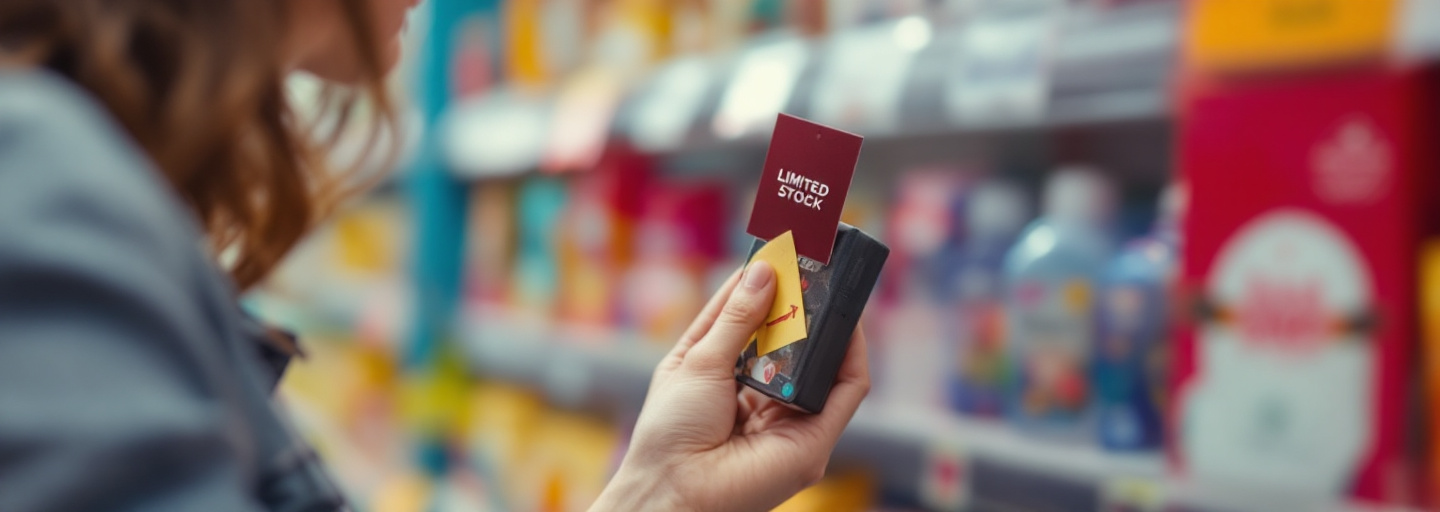 shopper reacting to scarcity tag