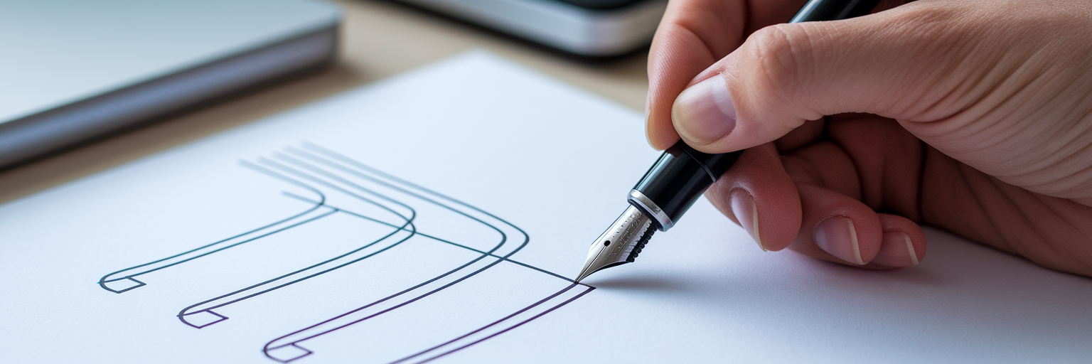 Single pen drawing multiple parallel lines