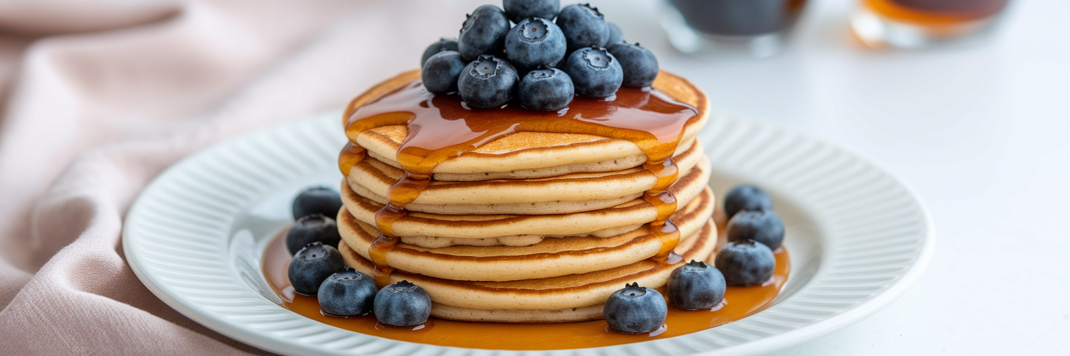 Stack of vegan protein pancakes
