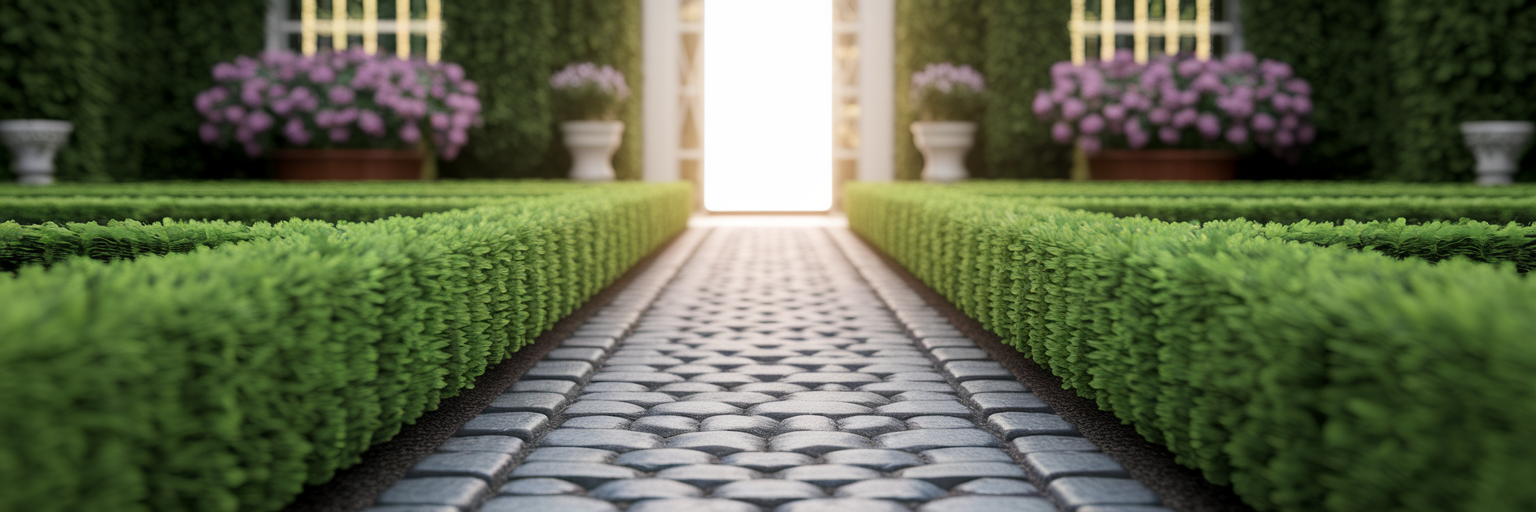 Structured garden path symbolising UK SEO strategy