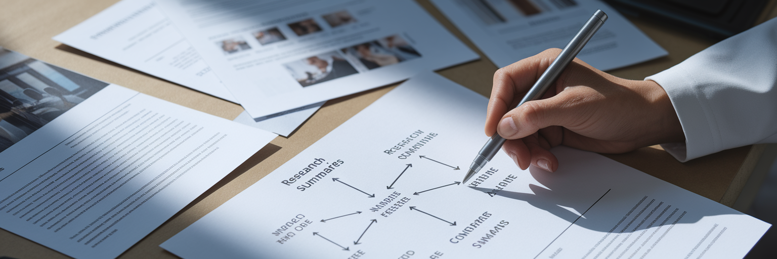 Synthesising insights from research summaries.