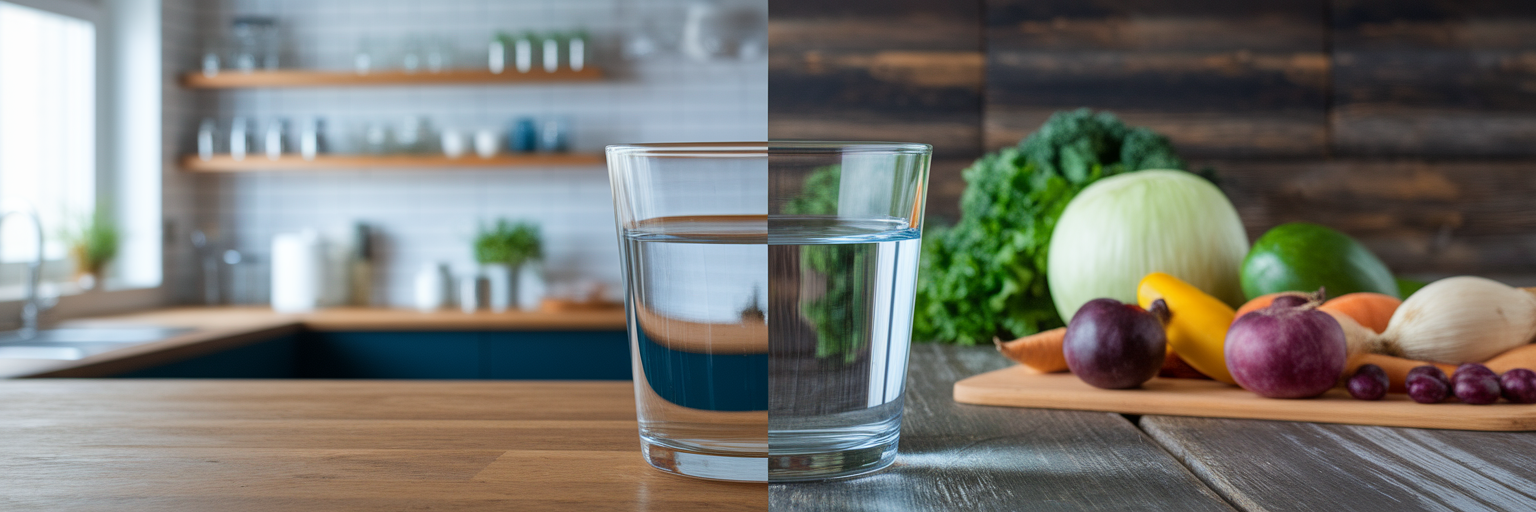 Dos vasos que representan diferentes niveles de creatina.