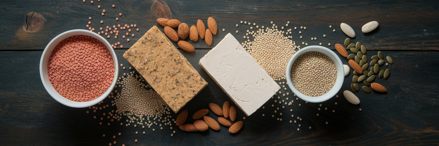 Various plant-based protein sources.