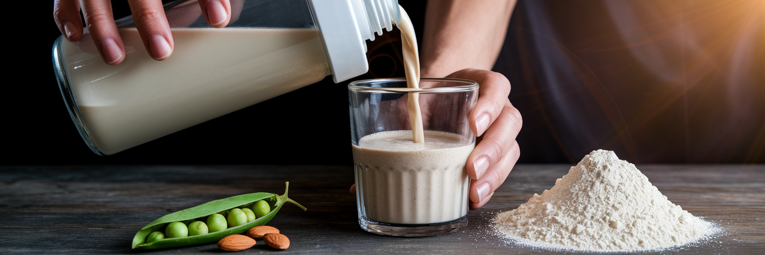 Batido de proteína vegana con creatina.