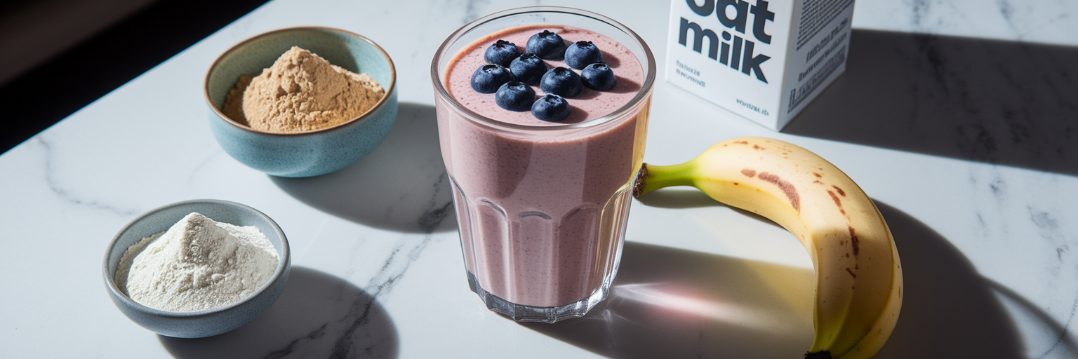 Batido de proteína vegano con creatina.